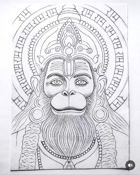 Hanuman Face Sketch, Hanuman Ji Mandala Art, Hunman Ji Drawings, Hanuman Ji Drawing Sketch, Hanuman Ji Sketch, Hanumanji Sketch, Hanuman Sketch, Hanuman Ji Drawing, Canvas Drawing Ideas