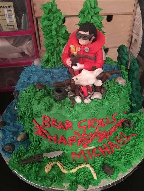 Bear grylls Rocket Cake, Bear Grylls, Bear Animal, Bear Stuffed Animal, 8th Birthday, 6th Birthday, 7th Birthday, Party Cakes, What's For Dinner