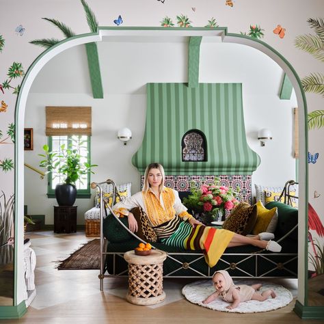 Shop the Look of Jessica Hart's Vibrant Los Angeles Abode | Architectural Digest Vintage Wicker Chair, Jessica Hart, Wicker Armchair, Vintage Dining Chairs, New York Apartment, Wicker Chairs, Vintage Wicker, Celebrity Houses, The Design Files