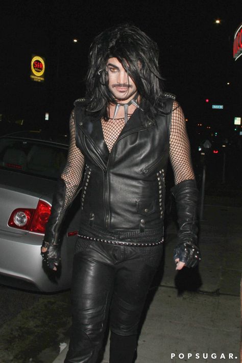 Adam Lambert went totally goth for a Halloween party in Hollywood. Neil Patrick Harris Halloween, Rande Gerber, Celebrity Costumes, Adam Style, Drag King, Goth Look, Stage Actor, Adam Lambert, Cindy Crawford