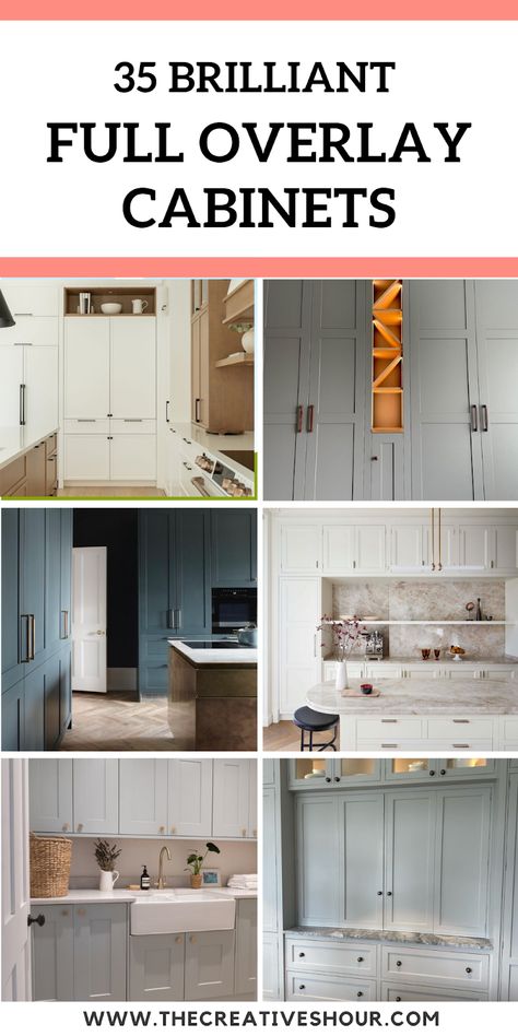 35 Stunning Full Overlay Cabinets Designs to Inspire You Right Away Overlay Shaker Cabinets, Cabinet Faces Styles, Scandinavian Kitchen Cabinets, Overlay Cabinets, Partial Overlay Cabinets, Full Overlay Cabinets, Kitchen Cabinets To Ceiling, Cabinets To Ceiling, Redo Kitchen Cabinets