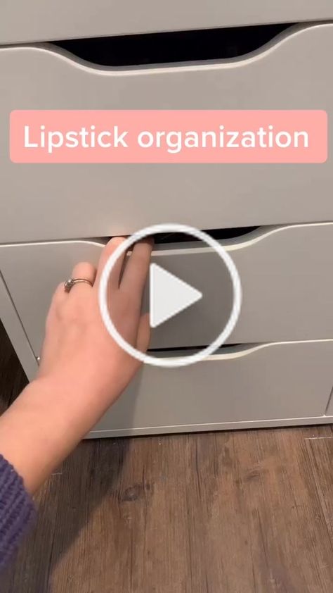 Your.Estie.Ella (@your.estie.ella) has created a short video on TikTok with music My First Kiss. | Lipstick Organization 💋 wire rack if from dollar tree! #boredathome #homeorganization #makeuphacks #makeupstorage #affordablestorage #distancedance Lipstick Drawer Organizer, Lip Product Organization, Lipstick Organization Ideas, Lipstick Storage Ideas, Lipgloss Storage, Lipstick Organization, Lipstick Organizer, Kiss Lipstick, Diy Lipstick