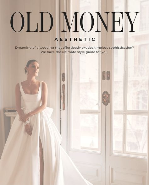 Old Money Bridal Aesthetic Elegance By Roya Bridal Old Town, Old Money Bridal Bouquet, Classy Old Money Wedding Dress, Town Hall Wedding Dress, Old Money Wedding Asethic, Old Money Wedding Dresses, Old Money Style Wedding, Carolyn Bessette Wedding Dress, Old Money Bride