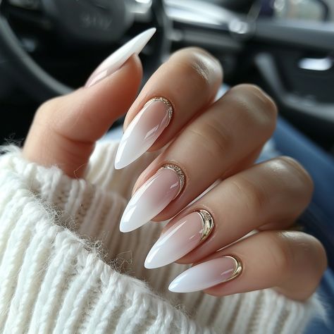 gel nails, acrylic nails, french acrylic nails, manicure, spring nails, weddings nails, summer nails, holiday nails, vacation nails, white nails, nude nails, long nails, short nails, nail design, nail art Oval Ombre, Square Ombre, Acrylic Gel Nails, White Gel Nails, Ombre Acrylic, Chic Nail Art, Milky Nails, Elegant Nail Designs, Gel Acrylic Nails