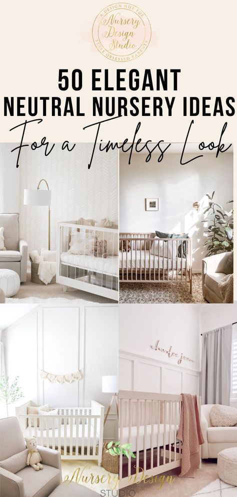 Ahead we've rounded up 50 stunning neutral nursery ideas for every style that will inspire you to create a beautiful and practical space for your little one. Nuetral Girl Nursery Ideas, Neutral Colour Nursery, Neutral Palette Nursery, Elegant Nursery Neutral, White And Beige Nursery Ideas, Modern Chic Nursery, Female Nursery Ideas, Girl Nursery Ideas Neutral, Neutral Baby Nursery Paint Colors