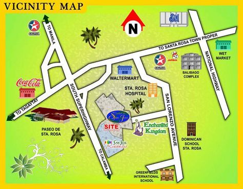 how to get there Vicinity Map Architecture, Vicinity Map, Map Architecture, Architecture Site Plan, House And Lot, O Town, Finance Bank, Tagaytay, Site Plans