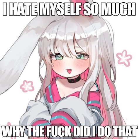 Zoobe Bunny, Vent Memes, Anime Traps, I'm A Failure, Silly Images, Im Going Crazy, Fb Memes, Silly Me, Funny Anime Pics