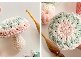 Quick Granny Mushroom Crochet Pattern Mushroom Crochet Pattern, Mushroom Crochet, Crochet Garden, Mushroom Crafts, Crochet Mushroom, Crochet Cord, Diy Magazine, Crochet Goodies, Crochet Buttons