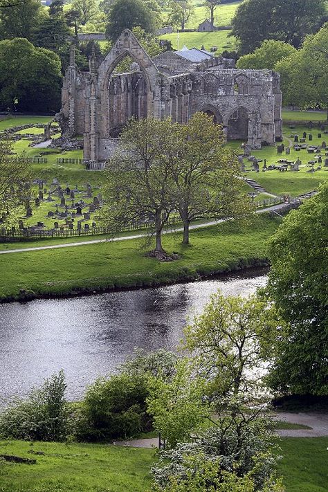 Ruins of the 12th century Priory Church - Bolton Abbey, Yorkshire, England. Camping In England, Bolton Abbey, Abandoned Churches, Places In England, York England, October Afternoon, English Castles, Castles In England, Old Churches