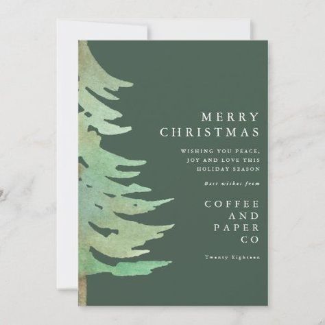 Watercolor forest corporate Christmas card for $3.37 - Christmas Cards Modern Rustic Christmas, Corporate Christmas Party Invitations, Corporate Party Invitation, Corporate Christmas Cards, Corporate Christmas Parties, Corporate Holiday Cards, Watercolor Forest, Merry Christmas Wishes, Christmas Gifts For Girlfriend