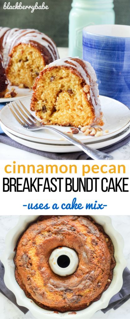 Cinnamon Pecan Breakfast Bundt Cake | Uses a box of cake mix and pudding, and an easy streusel. Great for breakfast or brunch! Cake Mix And Pudding, Cinnamon Pudding, Pecan Breakfast, Breakfast Bundt, Breakfast Bundt Cake, Easy Breakfast Treats, Cinnamon Breakfast, Cinnamon Pecans, Easy Brunch Recipes