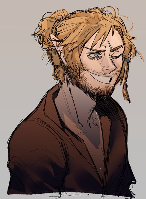 Blonde Oc Male, Half Elf Artificer, Modern Elf, Male Dnd Character Art, Half Elf Bard Male Character Design, Elf Pirate, Modern Elf Character Design, Dnd Half Elf Male, Dnd Elf Male