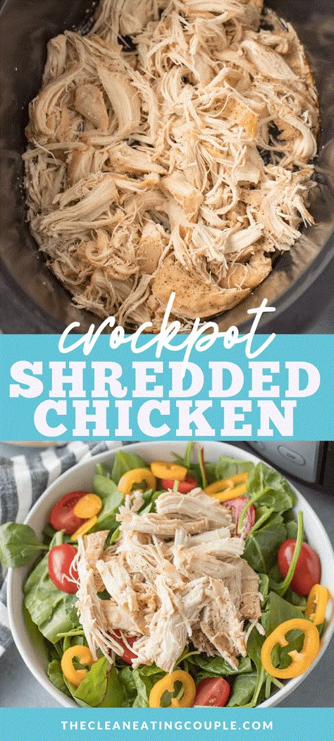 Crockpot Shredded Chicken Recipes, Crockpot Shredded Chicken Sandwiches, Crockpot Shredded Chicken, Shredded Chicken Recipe, Shredded Chicken Sandwiches, Shredded Chicken Crockpot, Greek Yogurt Chicken Salad, Easy Shredded Chicken, Yogurt Chicken Salad