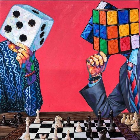 Art Ho, Surealism Art, Art Alevel, Rubix Cube, African Art Paintings, Games Art, Rubik's Cube, Tableau Art, Mind Games