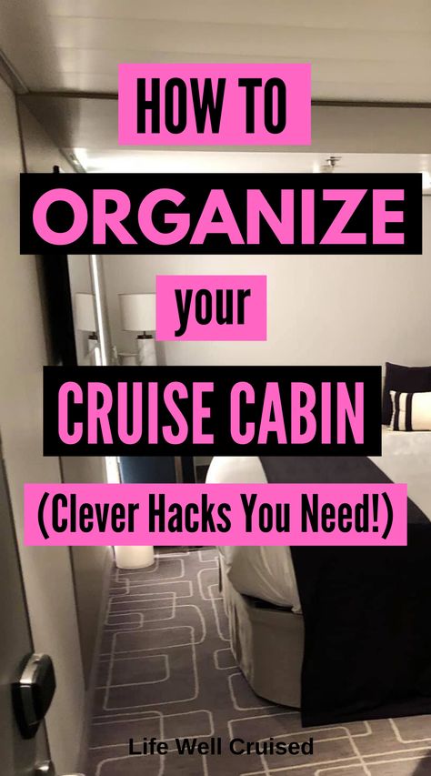 Cabin Organization, Cruise Cabin Hacks, Cabin Hacks, Cruise Hacks, Carnival Cruise Tips, Cruise Rooms, Cruise Packing Tips, Disney Cruise Vacation, Cruise Essentials