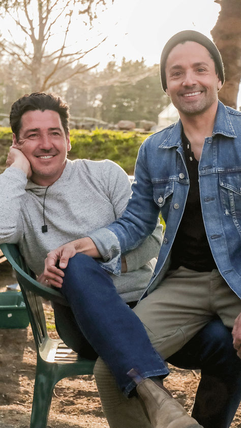 HGTV sits down with Jon and Harley on the set of Farmhouse Fixer: Camp Revamp. For the first time, the couple opens up about the timeline of their relationship, their meet-cute and more. Jon Knight, Farmhouse Fixer, Jonathan Knight, First Meeting, Lasting Love, Open Up, First Time, The First, Farmhouse