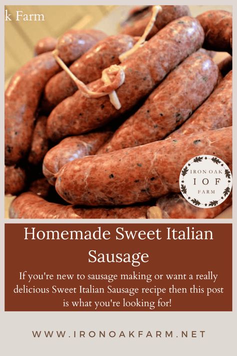 Homemade Sweet Italian Sausage Recipe Make Your Own Sausage Recipes, Venison Sweet Italian Sausage Recipes, Homemade Sweet Italian Sausage, Italian Sausage Seasoning Recipes, Sweet Italian Sausage Recipes Dinners, Sweet Sausage Recipes, Beef Snack Stick Recipe, Police Codes, Brat Recipe