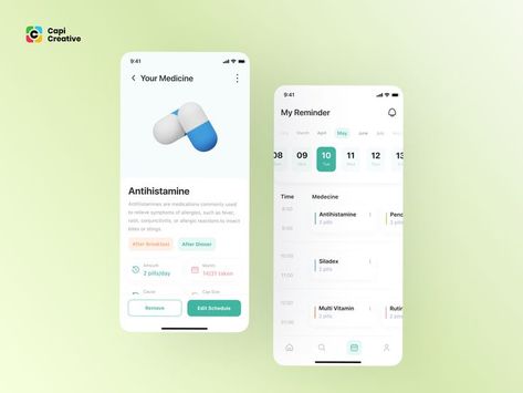 Medicine Color Palette, Reminder App, Take Medicine Reminder, Take Your Medicine Reminder, Medicine Delivery App, Medication Reminder App, Doctor Appointment App, Medicine Reminder App, App Wireframe