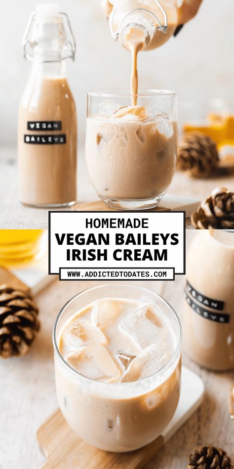 Vegan Baileys, Homemade Baileys Irish Cream, Baileys Irish Cream Recipes, Irish Cream Recipe, Vegan Cocktails, Homemade Baileys, Vegan Tarts, Vegan Drinks Recipes, Baileys Recipes