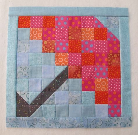 April Block- Umbrella May Quilt Block, Umbrella Quilt Block, Daffodil Quilt Block, Mini Quilt Blocks, Umbrella Applique Pattern, Umbrella Quilt, Periwinkle Quilt Block, Calendar Quilts, Make A Calendar