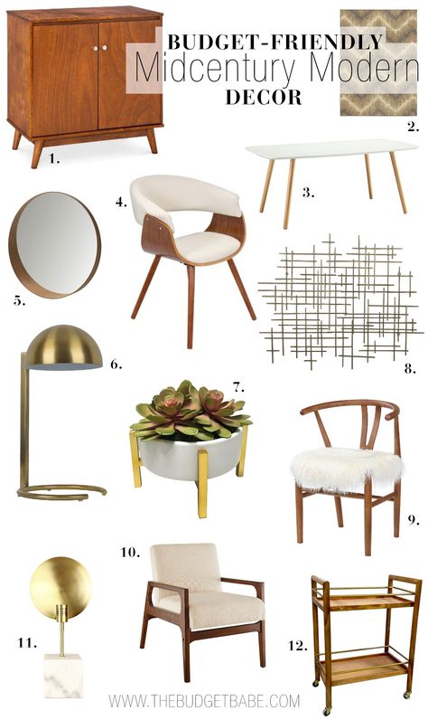 Everyone's obsessed with midcentury modern decor - and now you don't have to scour thrift stores to find affordable pieces! Midcentury Modern Decor, Modern Decor Accessories, Mid Century Interior Design, Mid Century Modern Interior Design, Mid Century Bedroom, Mid Century Modern Bedroom, Mid Century Modern Living Room, Mid Century Modern Interiors, Home Inspo