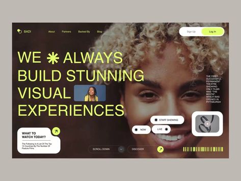 Landing Page Banner Design, Video Production Website, Video Websites, Social Media Branding Design, Media Branding, Visual Style, Vibe Video, Website Header, Inner Circle