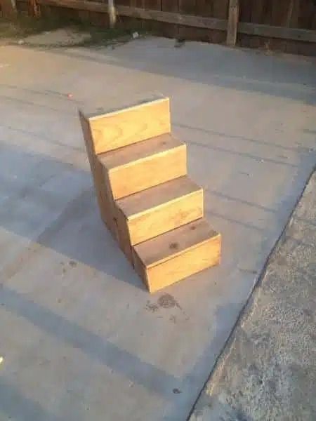 10 DIY Pet Stairs, Ramps, & Steps You Can Make Today (With Pictures) - Catster Diy Pet Stairs, Dog Stairs Diy, Pet Stairs For Bed, Stairs For Bed, Dog Stairs For Bed, Stairs Diy, Dog Stairs, Pet Stairs, Pet Steps