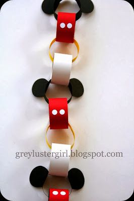 Disney Craft Ideas 50 More! | Crafting in the Rain Disney Craft, Disney Countdown, Disney Christmas Decorations, Disney Christmas Tree, Paper Chain, Mouse Crafts, Paper Chains, Mickey Party, Mickey Birthday