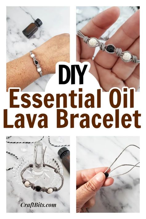 Essential Oil Lava Bead Bracelet — CraftBits.com Aromatherapy Jewelry Diy, Slip Knot Bracelets, Lava Bead Jewelry, Lava Jewelry, Silversmithing Jewelry, Lava Rock Bracelet, Essential Oil Bracelet, Essential Oil Jewelry, Lava Bead Bracelet