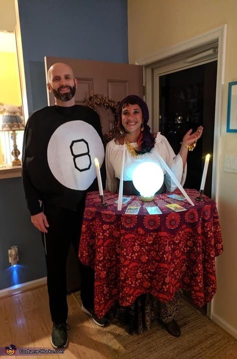 Diy Fortune Teller Costume, Diy Fortune Teller, Fortune Teller Costume Diy, Halloween Fortune Teller Costume, Halloween Fortune Teller, Couple's Costume, Types Of Witches, Vintage Fortune Teller, Fortune Teller Costume