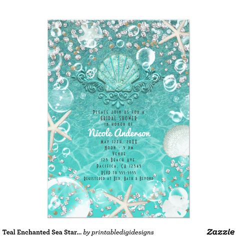 Bubble Invitations, Prom Invites, Pearl Wedding Invitations, Sea Starfish, Beach Wedding Accessories, Tropical Invitations, Quince Invitations, Ocean Theme Party, Quinceanera Planning