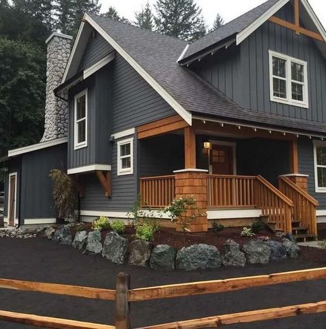 Small Barndominium, House Paint Color Combination, Gray House, Shop Barndominium, Exterior House Paint Color Combinations, Exterior House Color, Cabin Exterior, Home Exterior Makeover, Farmhouse Barndominium