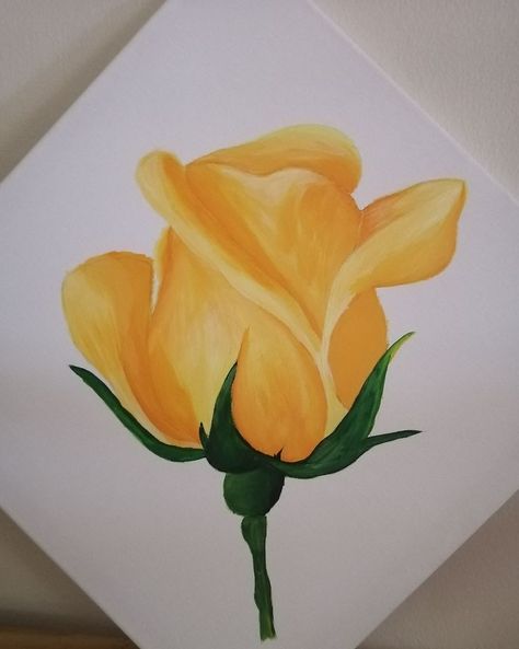 Rose Acrylic Painting, Realistic Flower Drawing, Rose Drawing Simple, Bird Painting Acrylic, Sunset Canvas Painting, Easy Flower Painting, Flower Drawing Tutorials, Acrylic Painting Flowers, Small Canvas Paintings