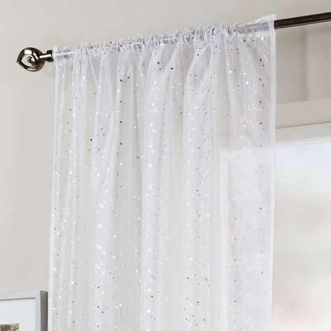 White Sparkle Voile Panel | Dunelm Voile Panels, Made To Measure Blinds, Net Curtains, Voile Curtains, Types Of Curtains, Curtain Sizes, Blue Curtains, White Curtains, Hanging Curtains