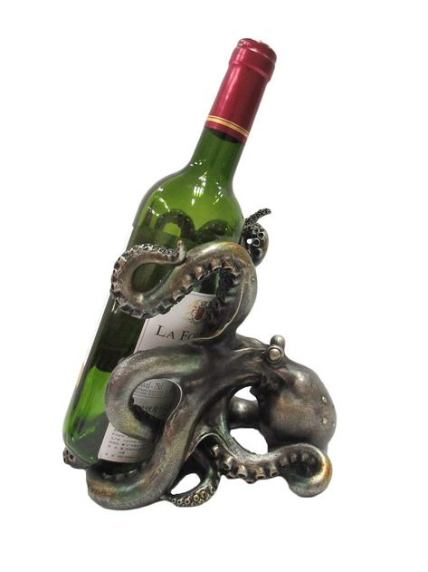 Octopus Wine Holder, Octopus Decor, Octopus Gift, Vintage Octopus, Steampunk House, Octopus Art, Decorative Sculpture, Functional Decor, Wine Holder