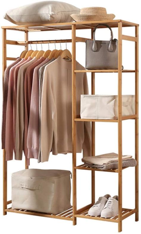 Cloth Hanger Stand, Clothes Hanging Rack, Shoe Rack For Small Spaces, Shoe Rack And Coat Hanger, Wooden Clothes Rack, Clothing Rack Bedroom, Standing Clothes Rack, Rack Closet, Bamboo Clothes