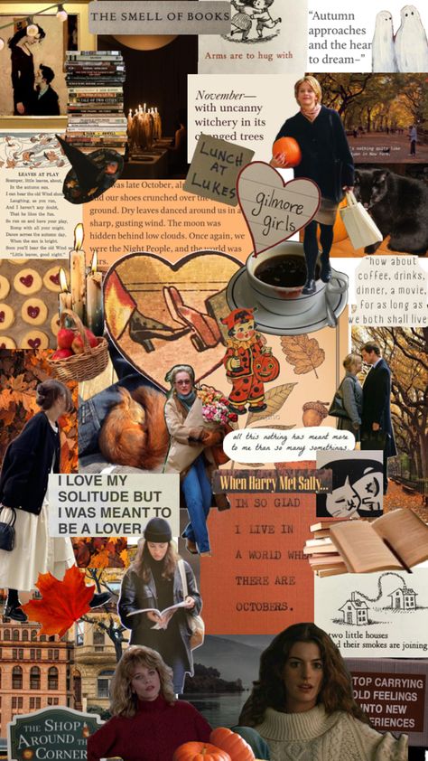 cozy season fall autumn nyc manhattan small town big city pumpkins gilmore girls bookstores when harry met sally meg ryan fall fashion moodboard aesthetic baking apples Meg Ryan Fall, Baking Apples, Nyc Autumn, Aesthetic Baking, When Harry Met Sally, Nyc Manhattan, Fashion Moodboard, Meg Ryan, Moodboard Aesthetic