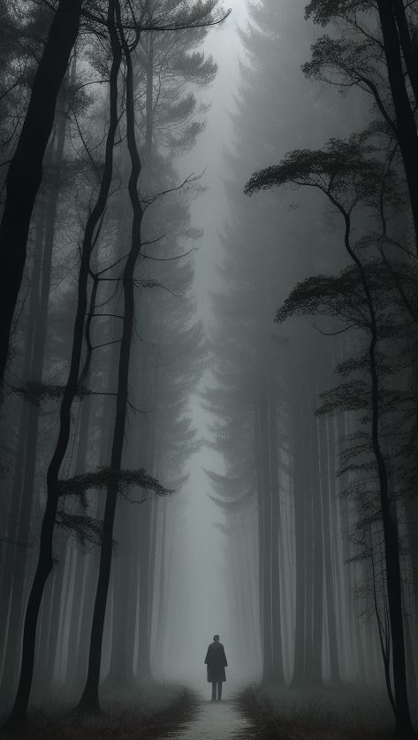 An eerie and unsettling scene in a misty, abandoned woodland, where overgrown pathways vanish into the fog. Mist Monster, Drift Magazine, Deceived Quotes, Unsettling Aesthetic, Unsettling Art, Eerie Aesthetic, Short Trees, Dark Environment, Moody Art