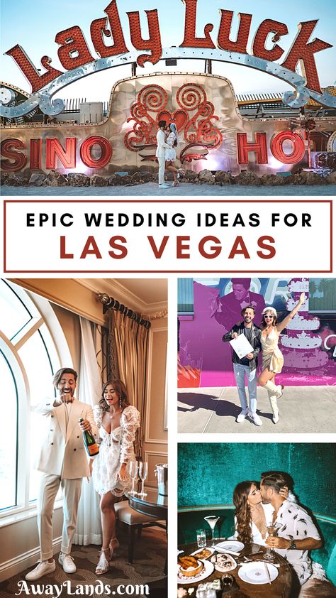 Planning a wedding in Vegas? Get all the tips for the perfect wedding in Las Vegas including Las Vegas wedding photo ideas and tips for a Las Vegas Neon Museum wedding. | neon museum wedding photography | neon museum wedding photos | neon museum wedding las vegas | neon museum wedding ceremony | the neon museum las vegas wedding | las vegas wedding dress | las vegas wedding photos | las vegas wedding | married in vegas aesthetic | wedding in vegas ideas | wedding in vegas outfit Vegas Wedding Accessories, Flamingo Hotel Las Vegas Wedding, Small Vegas Wedding Ideas, Hitched In Vegas, Neon Museum Las Vegas Wedding, Vegas Wedding Checklist, Vegas Elopement Ideas Wedding Venues, Las Vegas Micro Wedding, Tacky Vegas Wedding