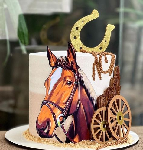 Horse Cake Ideas, Horse Themed Cake, Mark Birthday, Western Birthday Cakes, Horse Cakes, Horse Birthday Cake, Wheel Cake, Horse Cake, Western Birthday