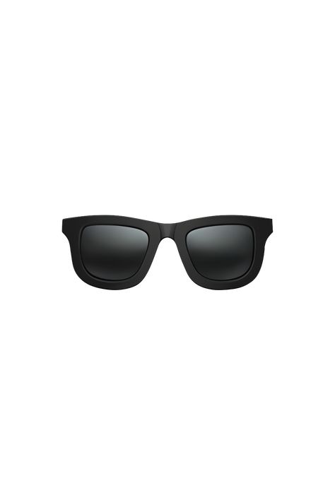 The emoji 🕶️ depicts a pair of sunglasses, with dark lenses and a black frame. The lenses are oval-shaped and slightly curved, and the frame has two arms that extend outwards and curve behind the ears. The arms are also black and have small silver accents near the hinges. The overall appearance of the emoji is sleek and stylish, reminiscent of classic aviator sunglasses. Silly Emojis, Black Emojis, Apple Emoji, Sunglasses Emoji, Apple Emojis, Black Emoji, Emoji Cat, Ios Emoji, Iphone Emoji