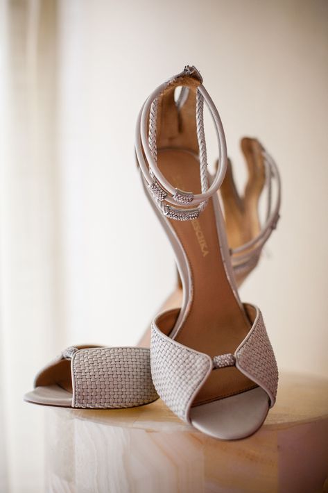 Peep-toe sandals by Badgley Mischka added a charming touch to Amanda's bridal style. Closed Toe Wedding Shoes, Elegant Shoes Heels, Wedding Shoes Low Heel, Shoes Inspiration, Shoes Photography, Chic Shoes, Latest Shoe Trends, Peep Toe Shoes, Colorful Shoes