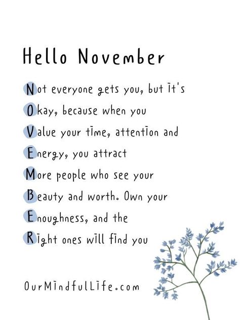 Hello November - November quotes and sayings Happy New Month Quotes, Calendar Quotes, New Month Quotes, Welcome November, October Quotes, Live Intentionally, November Quotes, Monthly Quotes, Hello November