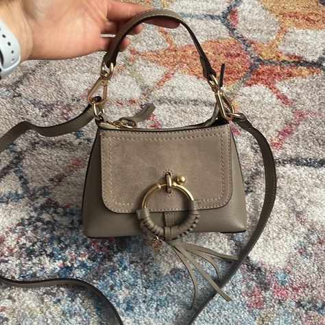 SEE BY CHLOE Mini Joan Bag - Motty Grey See By Chloe Bag, Taupe Bag, Secret Pocket, Chloe Handbags, Rose Gold Accents, Chloe Faye, Unique Bags, See By Chloe, Mini Purse