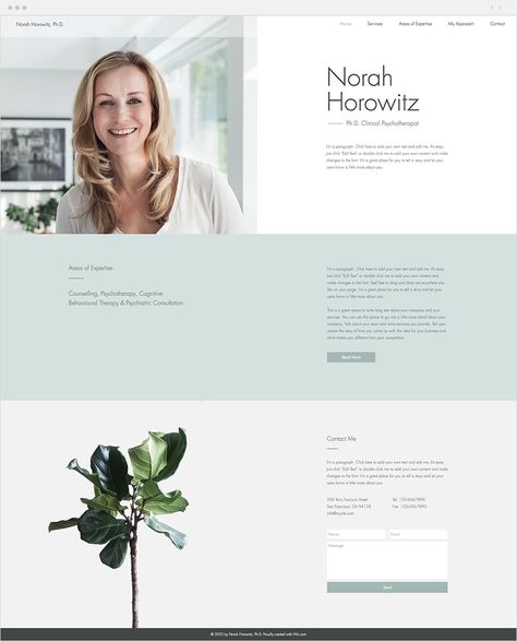 Clinical Psychotherapist Website Template Psychotherapist Website Design, Chiropractor Website Design, Doctor Website Design, Wix Website Ideas, Therapist Website Design, Therapy Website Design, Therapist Website, Cv Website, Blog Website Template