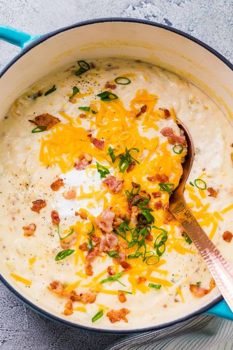 Loaded Mashed Potato Casserole, Homemade Potato Soup, Baked Potato Soup Recipe, Best Potato Soup, Potato Bacon Soup, Cheesy Potato Soup, Potato Soup Easy, Loaded Potato Soup, Bacon Soup