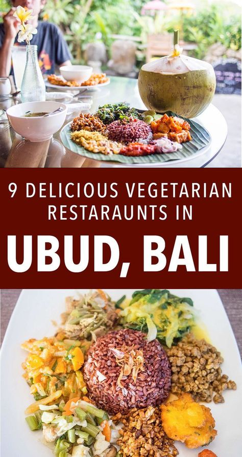 If you've ever considered going vegetarian, then you need to try these delicious restaurants in Ubud, Bali! #ubudrestaurants #ubudbali #thingstodoinbali Veg Restaurant, Travel To Bali, Bali Food, Bali Ubud, Animal Experiences, Going Vegetarian, Vegetarian Restaurant, Vegan Travel, Ubud Bali