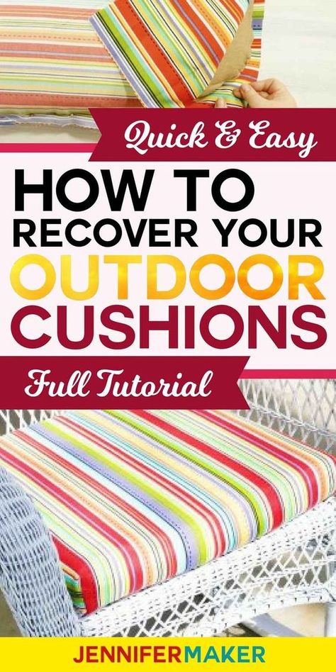 Sewing Cushions, Reupholster Furniture, Upholstery Diy, Outdoor Cushion Covers, Patio Furniture Cushions, Diy Outdoor Decor, Outdoor Furniture Cushions, Sewing Pillows, Patio Cushions