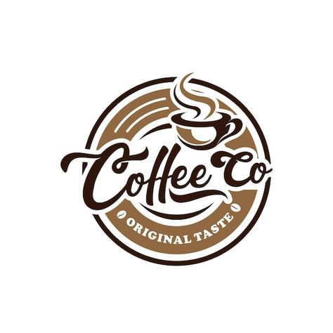 Logo For Business Ideas, Retro Coffee Logo, Logo Kopi Coffee Shop, Coffe Logos Ideas, Coffee Logo Design Art, Coffee Shop Design Logo, Coffee Shop Logo Design Ideas, Cafe Shop Logo, Logo Coffee Design