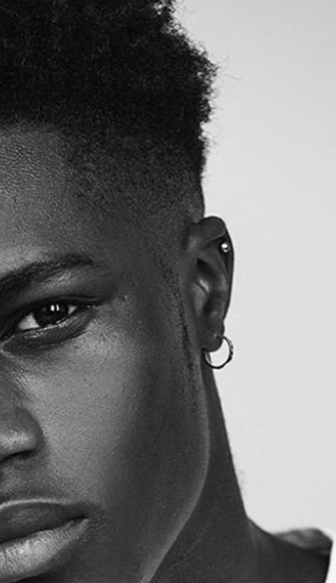 Black Men Earrings Style, Male Photoshoot, Guys Ear Piercings, Men's Piercings, Studio Photoshoot Ideas, Face Piercings, Man About Town, Earrings Ideas, Earrings Aesthetic